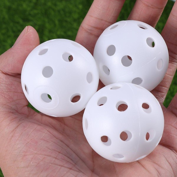 10 stk Air Flow hule golfbolde til golftræning (hvid)
