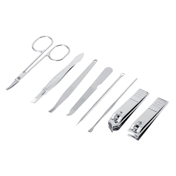 8 st nagelsaxar i rostfritt stål Cutter Clippers Set Fingernagel tånagel (svart)