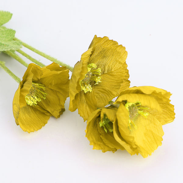 Kunstig blomst Dekorativ naturtro Elegant utseende Kunstig blomst for hjem stue bryllup gul