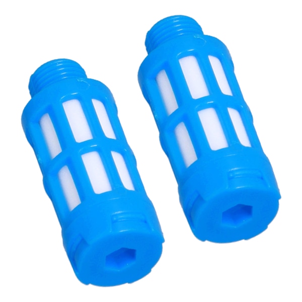 Pneumatisk støjdæmper i plast Luftledning Flow Control Udstødningsstøjdæmper Kompressor Fitting Blue50Pcs PSU-01
