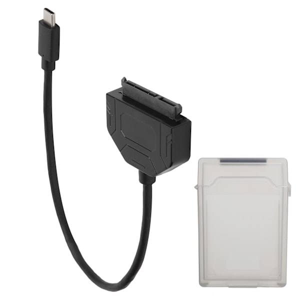 TypeC SATA Adapter 2.5in USB 3.0 10G SSD HDD Harddisk Kabel Beskyttelsesboks (Grå)