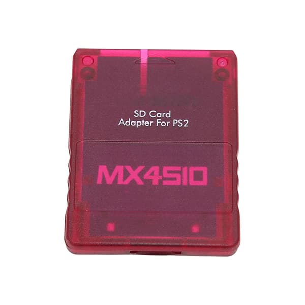 Stabil erstatningsminnekortleser for PS2 - MX4SIO SIO2SD-adapter (transparent rød)