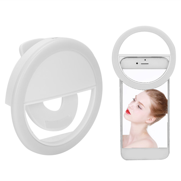 Mobiltelefon Fylllys Dimbar LED Sirkellampe USB Oppladbar Live Streaming Lys