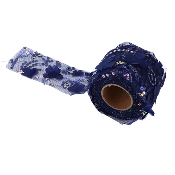 Tygl DIY Hantverk Nötningsbeständighet Liten Blixt Portabel Polyester Paljett Tyllrulle 6cm Mörkblå