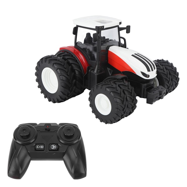 1/24 2,4G Fjärrkontroll Traktorleksak Barn RC-traktor 4-kanals 8-hjul Småbarn Lantbruksfordon Leksaker för över 3 år Pojkar Flickor Röd