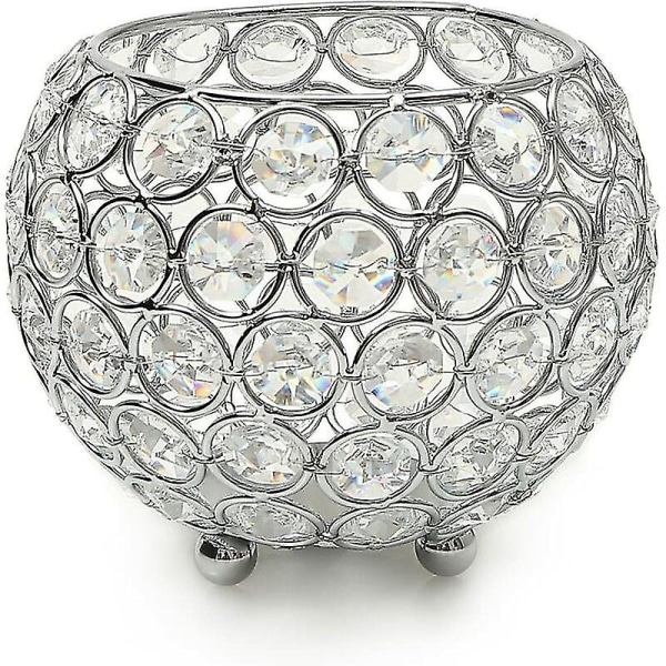Silver Crystal skål ljushållare värmeljus ljushållare för  silverbröllopsbord prydnader, 8 cm diameter b8d3 | Fyndiq