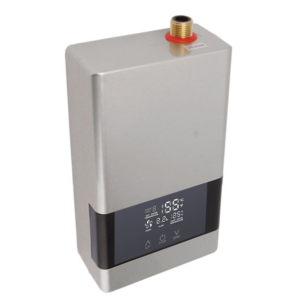 Tankløs varmtvandsbeholder 6000W Elvarmer Nem installation Touchskærm Automatisk konstant varmtvandsbeholder EU-stik 220V Sølv