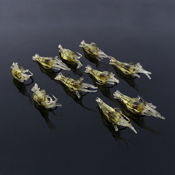 10 stk Rekesimuleringsmyk agn Krok Tackle Base Fiske Lokker