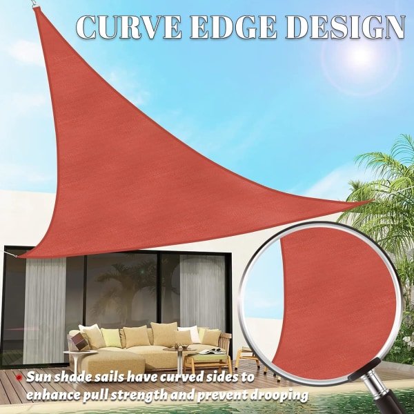 ZOLGINAH Tenda a Vela UV -6x6x6m Protezione Solare Triangolare i HDPE - Tenda da Gardeno per Balcone [Rosso]