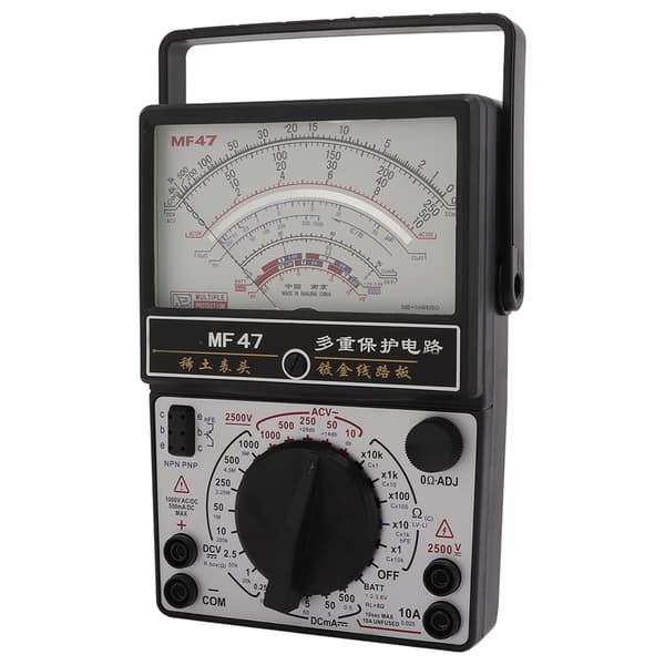 MF47 Intern magnetisk pekare Multimeter Hög noggrannhet Analog Multimeter Voltmeter för industrin