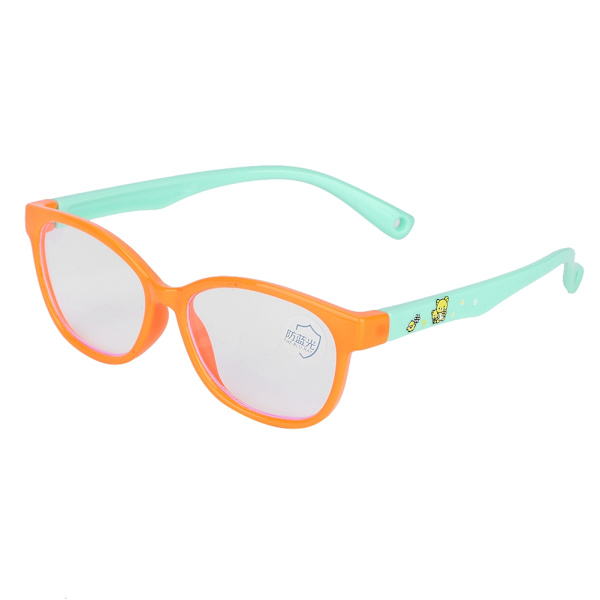 Mode Barn Baby Mjuk Bekväm Antiblått Ljus Silica Gel Glasögon (orange)