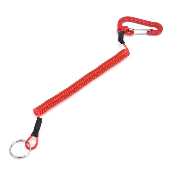 Fishing Lanyards Rope Retractable Safety Spring Coiled Rope Keychain Accessory Red