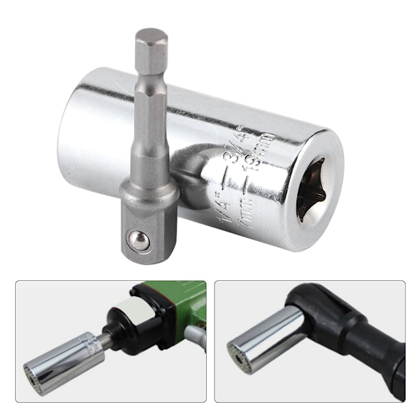 2 st Universal Socket Grip 7-19mm/0.3-0.7in, 3/8in Multifunktionell Ratschnyckel Kraftborrverktyg Present