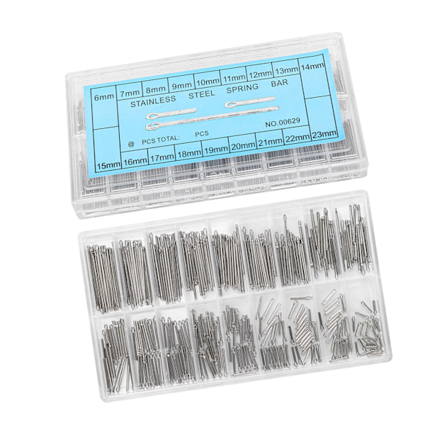 360st klockstift i rostfritt stål klockband Link Cotter Spring Bar Reparationssats 6-23 mm