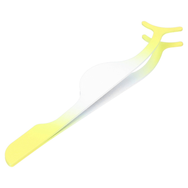 Rostfritt stål lösögonfransar Applikator Bärbar lösögonfransar Pincett Clip Makeup ToolGradient Yellow
