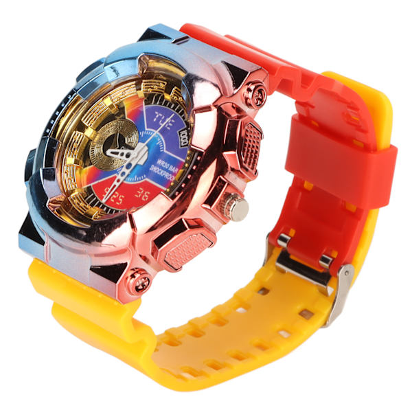 Kvartsur Gradient Vandafvisende Let Langvarig Tid Præcis Mode Sport Armbåndsur Rød Top Gul Bund