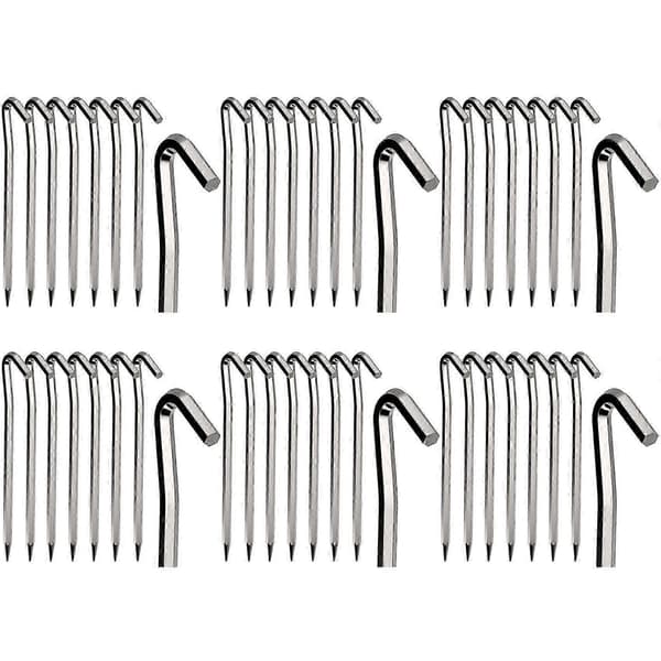 Teltplugger 48 stk 18 cm metall kraftige teltkroker aluminiumslegering rustfrie campingtelt markplugger Silver