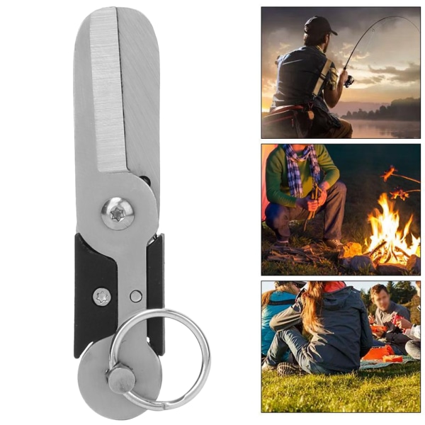 2 stk Mini Bærbar Rustfrit Stål Anti-Lost Nøglering Saks Udendørs Rejsesaks
