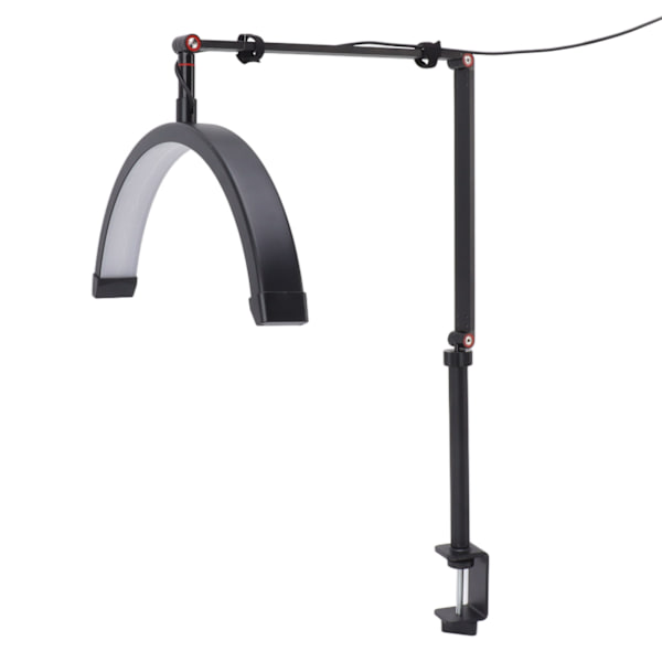 LED Halvmånelys Vippebordlampe 360 grader Rotation 3 Farve 10 Trin Dæmpbar Vippeforlængelse Skønhed Fyldlys 20W EU-stik 100‑240V