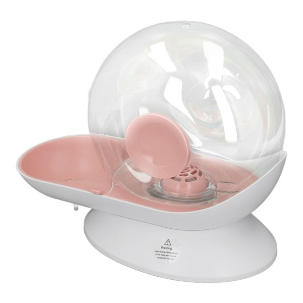 Vattendispenser för husdjur Snigelform Automatisk Transparent 2,8L Dricksfontän med stor kapacitet för hundar Katter Rosa