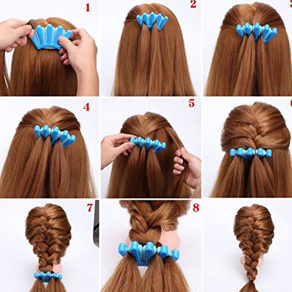 Bärbar rullhårstylingverktyg gör-det-själv Brudhårflätning Twist Braid Maker Blå