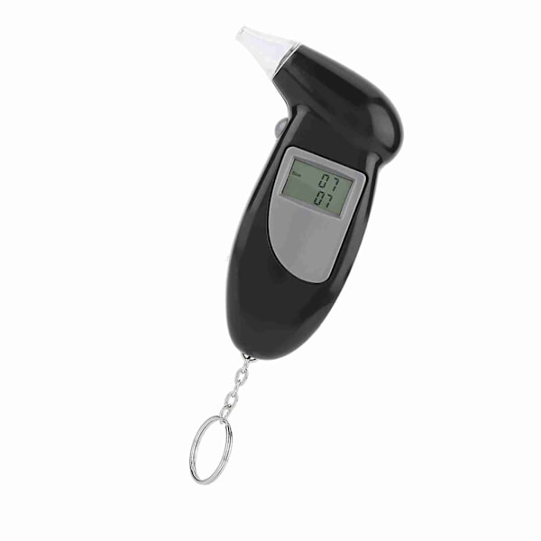 Digital LCD-skärm Alkohol Breath Tester Bärbar Nyckelring Breath Analyzer 50st Munstycke