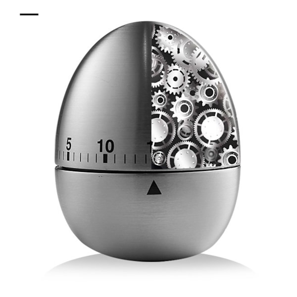 Egg Timer in Stainless Steel, Non-Slip Base 60 Minutes Mechanical Kitchen Timer for Home Baking Students