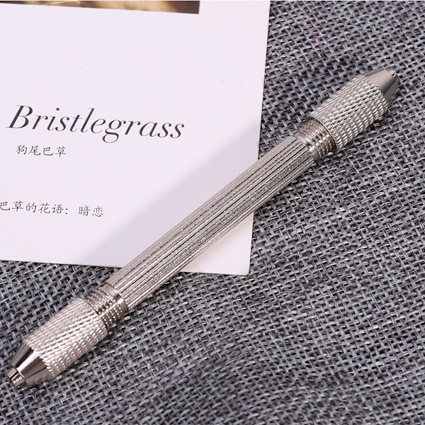 Metall Dubbla End Pin Skruv Chuck Hand Drill Bit Twist Smycken Watch Repair Tool
