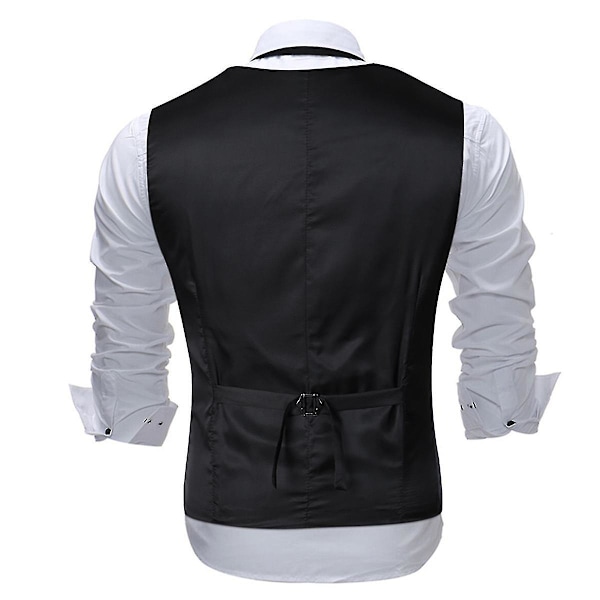 Tryckt V-ringad affärsmässig casual väst för män - 6 färger (guld, silver) - XL röd