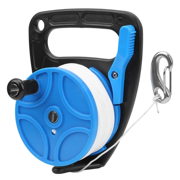 Diving Reel MultiPurpose Portable Diving Equipment with Handle Buckle Combination 289FT (Blue)