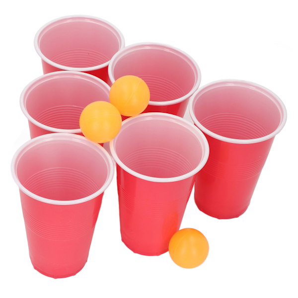 Beer Pong Spilkop 24 Bordtennisbolde 24 Kopper Plast Sjovt Bærbar Genanvendelig Beer Cup Pong Sæt til Fest Fritidsspil Udendørs