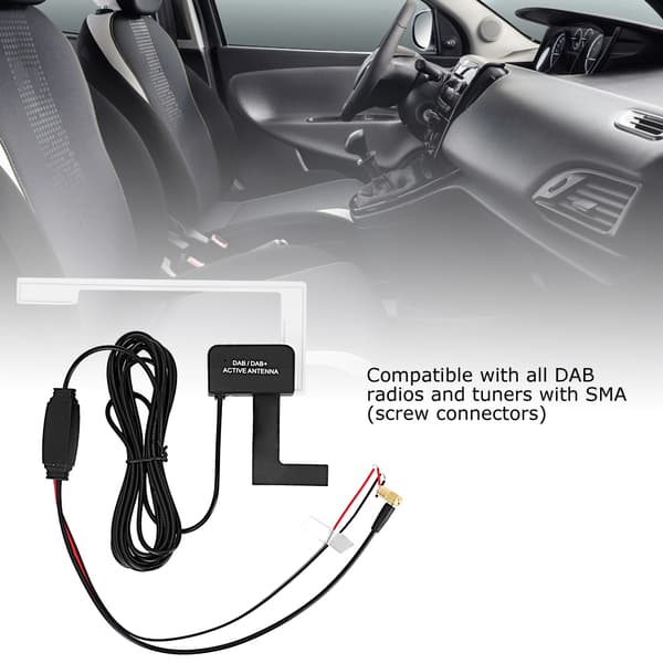 Bil 3 meter tråd 20db digital radiopatch Dold antennlim Antenn DAB SMB 12V