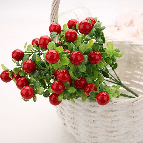 10 ST Kunstig Pepperbukett Fake Chili Bukett Simulering Frukter Pepper Klynge Plast Fake Plant for Hjem Fest Kontor Dekorasjon
