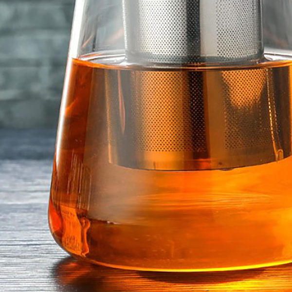 1300 ml glaskande tykbundet varmebestandigt gennemsigtigt ergonomisk håndtag til løsblade te