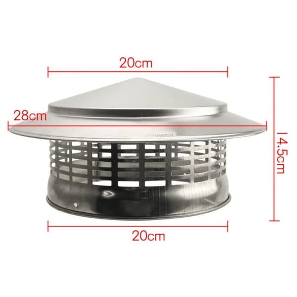 Ventileret skorstenshætte mod regn 200MM[LD] 200mm