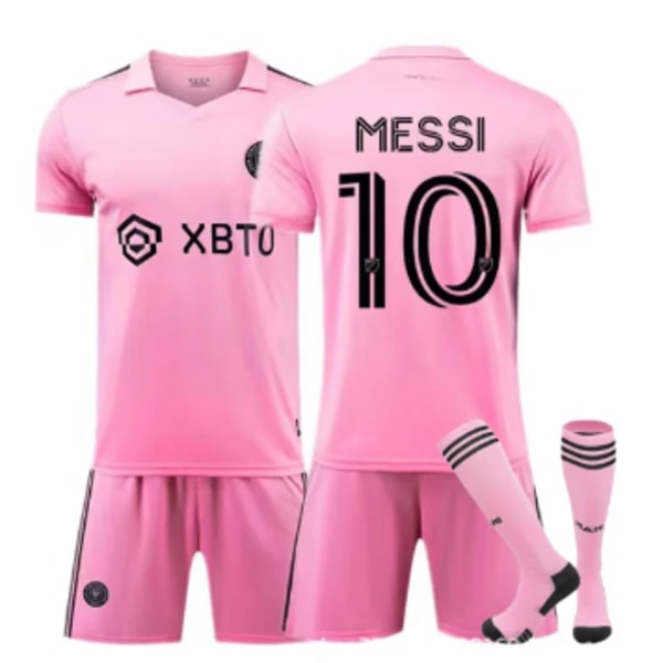 Major League Soccer Messi nr. 10 Pink Miami International trøje Hjemme Voksen fodboldtrøje til børn 130 cm