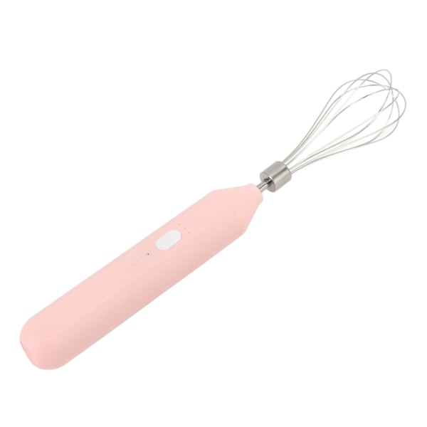 Elektrisk äggvisp Handhållen USB-laddning Mjölkskummare Bärbar sladdlös dryckesmixer med rostfri stålvisp Rosa