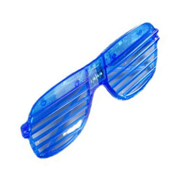 LED Solbriller Glow in The Dark Blinkende Lys Opp Shutter Shades Briller til Halloweenfest Blå