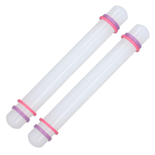 2 stk. Plastkagerulle Sikker Holdbar Robust Plast Non-stick Overflade Bred Anvendelse Lille Kagerulle