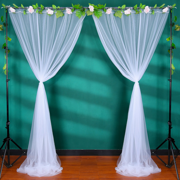 Bakgrundsgardin 5x7ft Chinlon Mjuk Semi Skir Moderna Gardindraperier för Sovrum Vardagsrum Bröllop Champagne