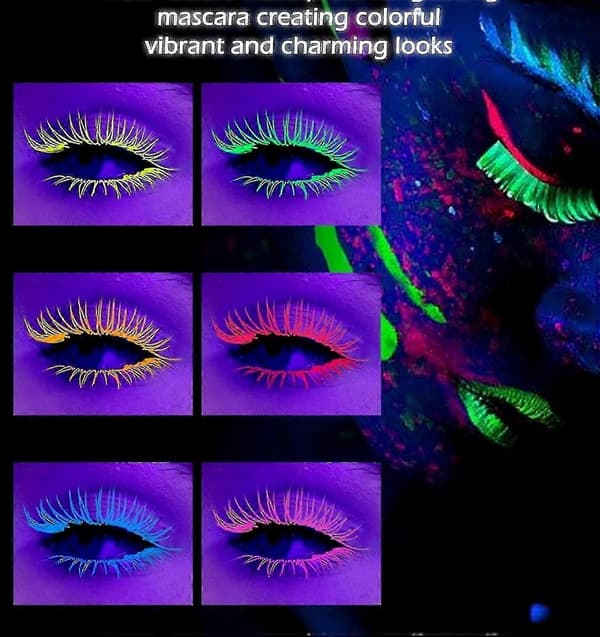 Neonripsiväri, UV Glow Blacklight -värinen ripsiväri ripsille Yellow