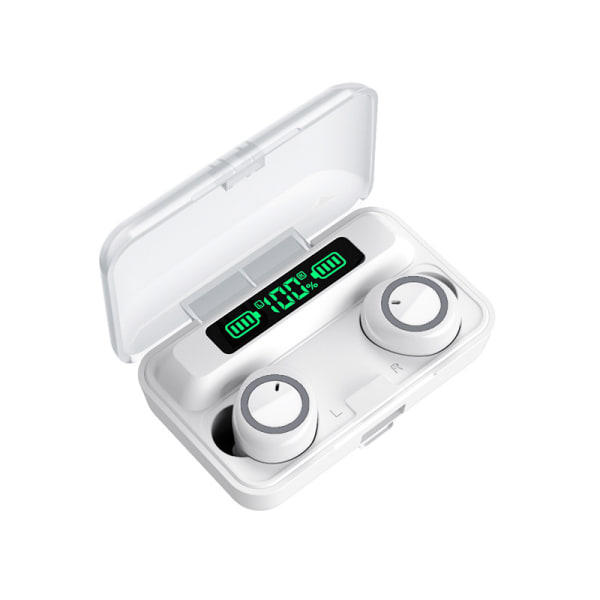 Bluetooth headset F9 Bluetooth headset binaural TWS trådløs 5.0 batteriskjerm touch 5.0-X silver