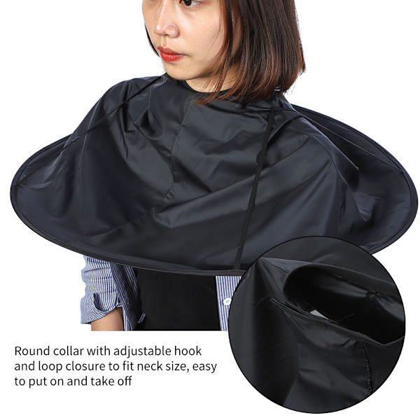 Vuxen Frisör Hårklippning Paraply Cape Frisörsalong Klänning Frisör Frisörkappa Svart