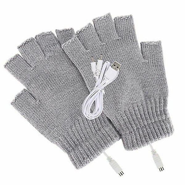 Oppvarmede USB-hansker for vinterarbeid - Termisk håndvarmer (grå)