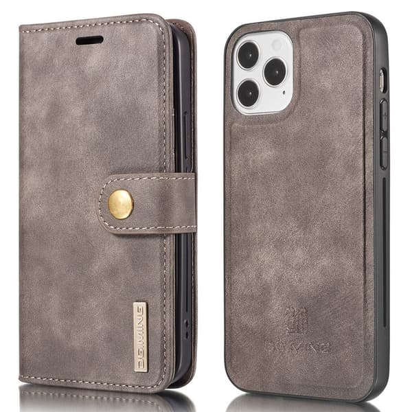 Kompatibel med iPhone 13 Pro - DG.MING 2i1 Magnet Etui / Cover - Grå 85