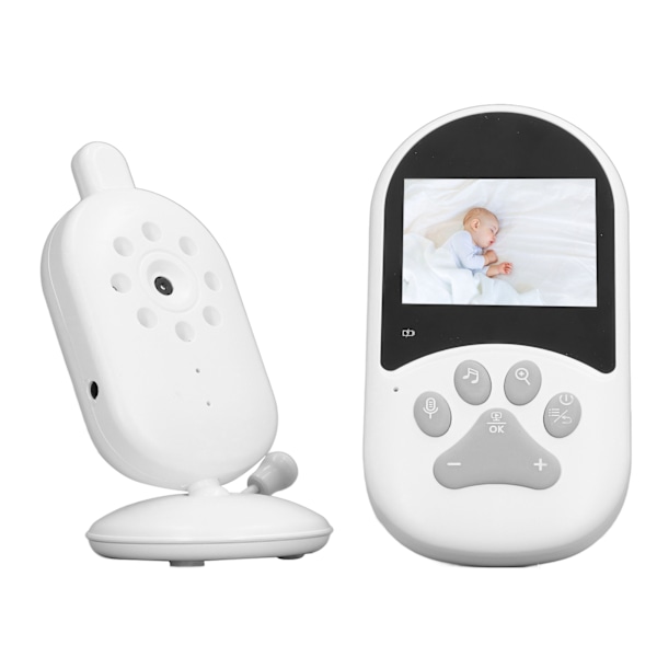 Babymonitor 2,4-tumsskärm nattsynlig 60 graders vinkel 2,4GHz-anslutning Babyvideomonitor 100‑240V UK-kontakt