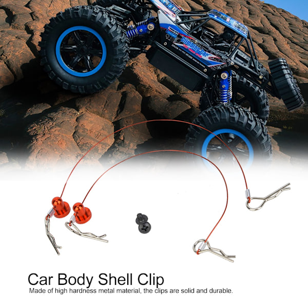 Anti-tapte karosserikabelklemmer med skruvhåler for Traxxas 1/10 RC-bil (rød)