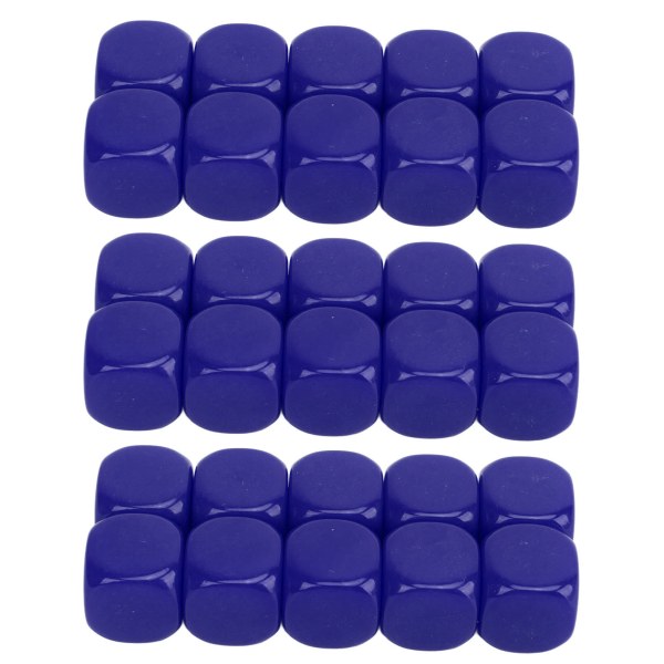 30 stk. 16 mm blanke terninger sæt plastik afrundede 6 sidede terning kuber til spil fest sjov DIY klistermærke matematik undervisning blå