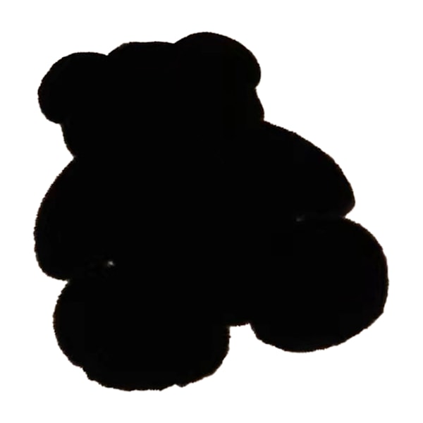 Söt Sovrumsmatta Mjuk Björnformad Shaggy Golvmatta för Barn Tonåring Flickor Rum Golv Vardagsrum Svart 45x60