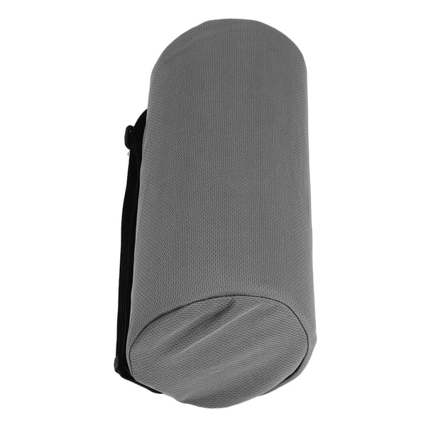 Lumbar Roll Pillow Multifunctional Memory Foam Back Roll Waist Support Cylinder Pillow with Adjustable Strap Grey